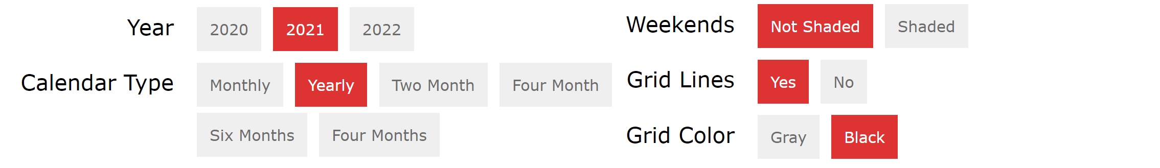 How to configure print-a-calendar for this trick